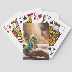 Fantasy Cute Tiny Iridescent Dragon Playing Cards