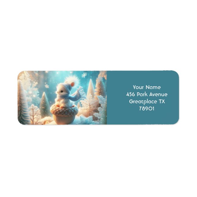 Fantasy Cute  Tiny White Creature Return Address Label (Front)