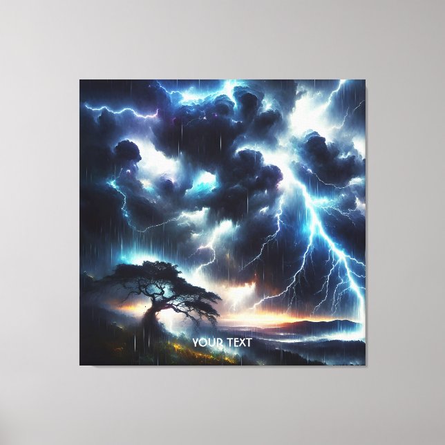 Fantasy Cute Tree Rain Lighting Canvas Print (Front)