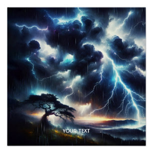 Fantasy Cute Tree Rain Lighting Poster