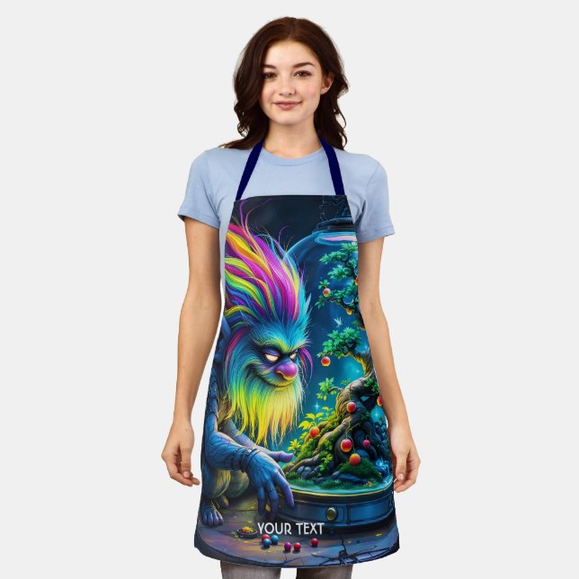 Fantasy Cute Troll Bonsai Tree Apron (Worn)