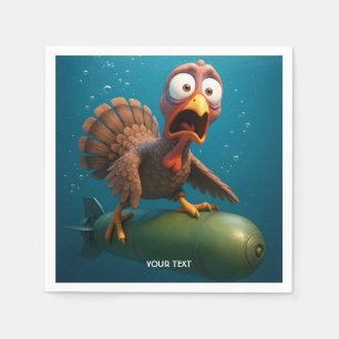 Fantasy Cute Turkey Sea Torpedo Napkin