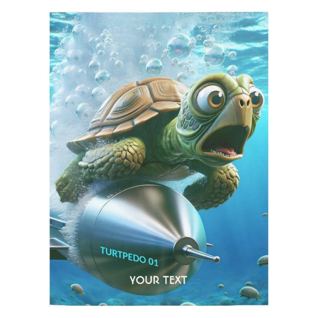 Fantasy Cute Turtle Torpedo Sea  Tablecloth (Front)