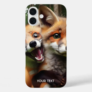 Fantasy Cute Two Foxes Forest iPhone 16 Plus Case
