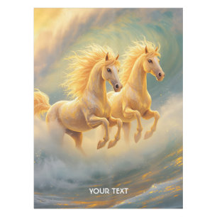Fantasy Cute Two Horses Wave Tablecloth