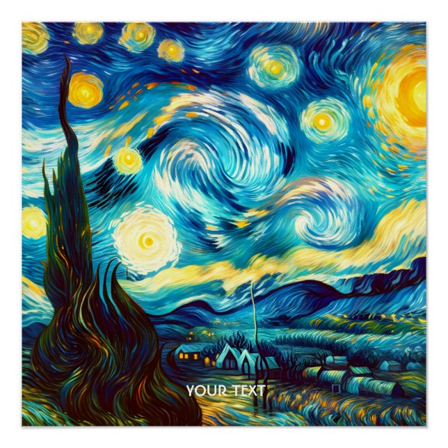 Fantasy Cute Van Gogh Inspired Poster (Front)