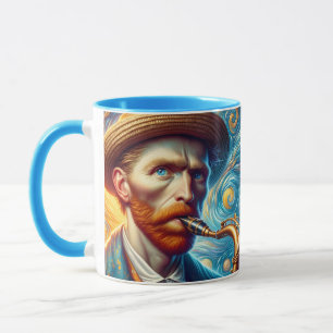 Fantasy Cute Van Gogh Saxophone Mug