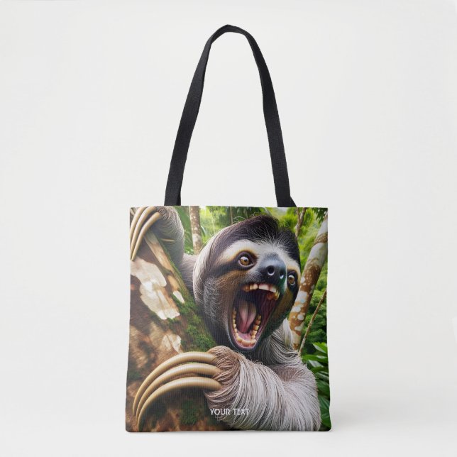 Fantasy Cute Very Angry Sloth Tote Bag (Front)