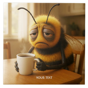 Fantasy Cute Very Tired Bee Ceramic Tile