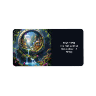 Fantasy Cute Village Tiny City Label