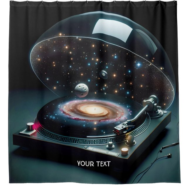 Fantasy Cute Vinyl Player Space  Shower Curtain (Front)