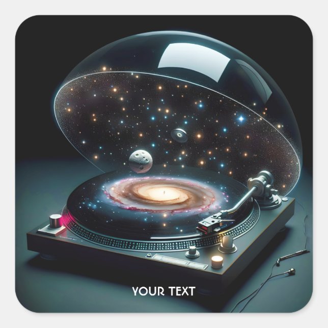 Fantasy Cute Vinyl Player Space  Square Sticker (Front)