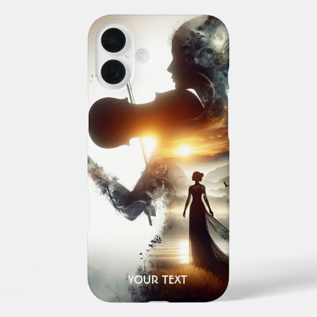 Fantasy Cute Violin Girl Sun Case-Mate iPhone Case (Back)