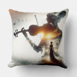 Fantasy Cute Violin Girl Sun Cushion