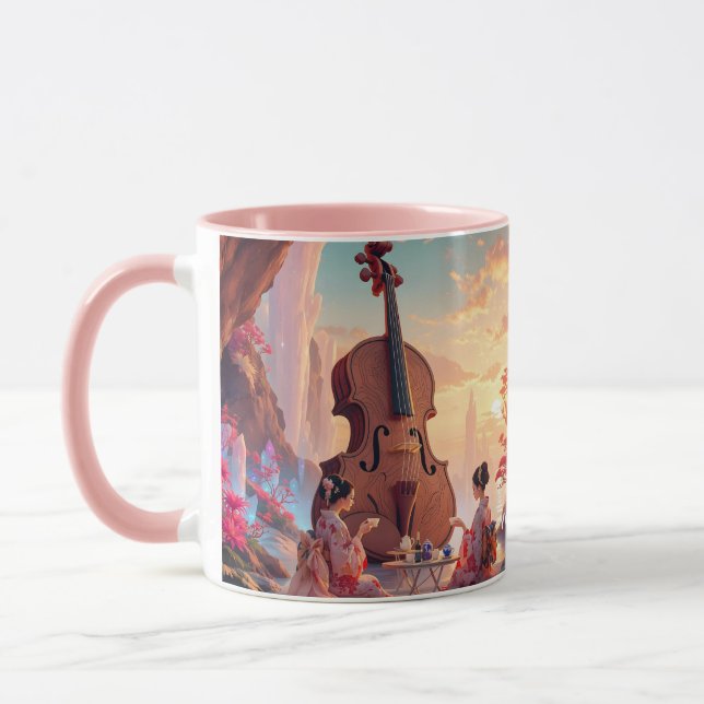 Fantasy Cute Violin Girls Tea Mug (Left)