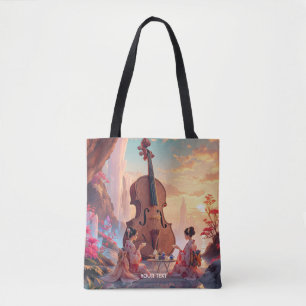Fantasy Cute Violin Girls Tea Tote Bag