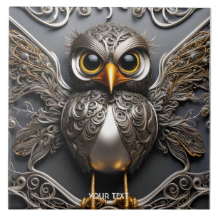 Fantasy Cute Vivid Art Deco Bird Ceramic Tile