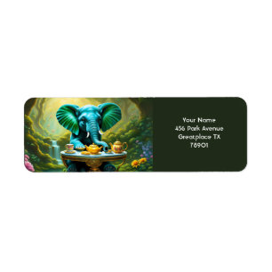 Fantasy Cute Vivid Baby Elephant Breakfast Return Address Label