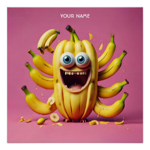Fantasy Cute Vivid Banana Funny Creature Poster