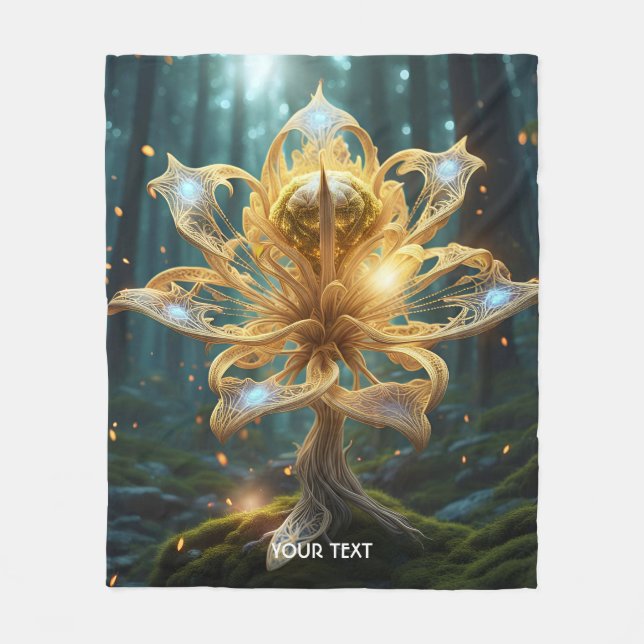 Fantasy Cute Vivid Beautiful Myth Flower Fleece Blanket (Front)