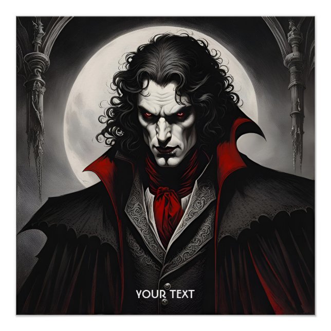 Fantasy Cute Vivid Black White Gothic Poster (Front)