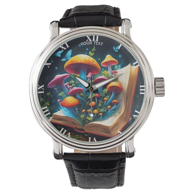 Fantasy Cute Vivid Book Mushrooms Forest Watch (Front)