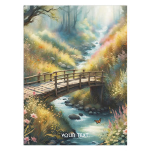 Fantasy Cute Vivid Bridge Morning River Tablecloth