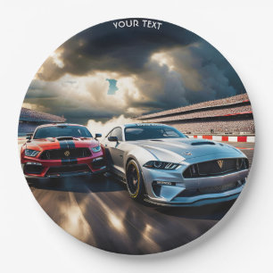 Fantasy Cute Vivid Cars Big Race Paper Plate