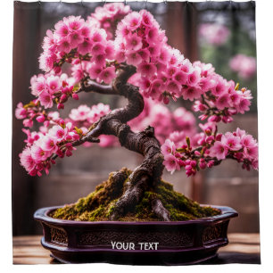 Fantasy Cute Vivid Cherry Tree Blossom Shower Curtain