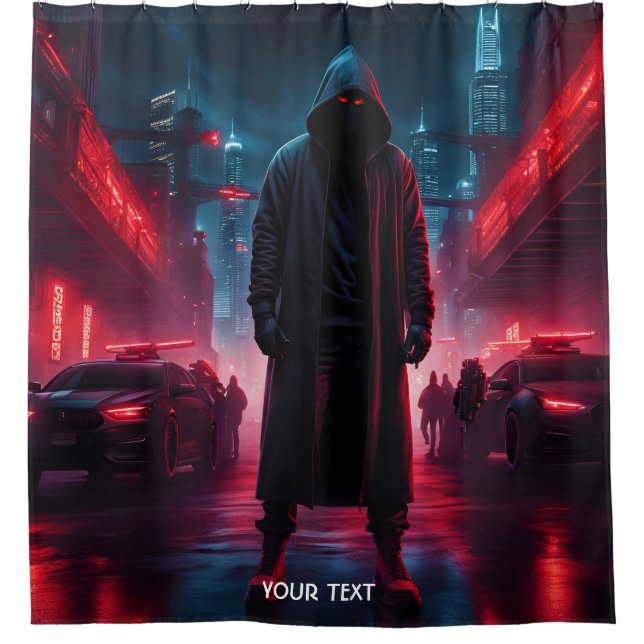 Fantasy Cute Vivid Dark Night Man Shower Curtain (Front)