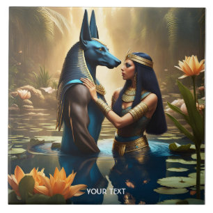 Fantasy Cute Vivid Egypt God Woman Ceramic Tile