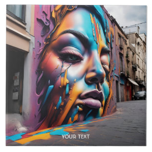 Fantasy Cute Vivid Face Street Art Ceramic Tile
