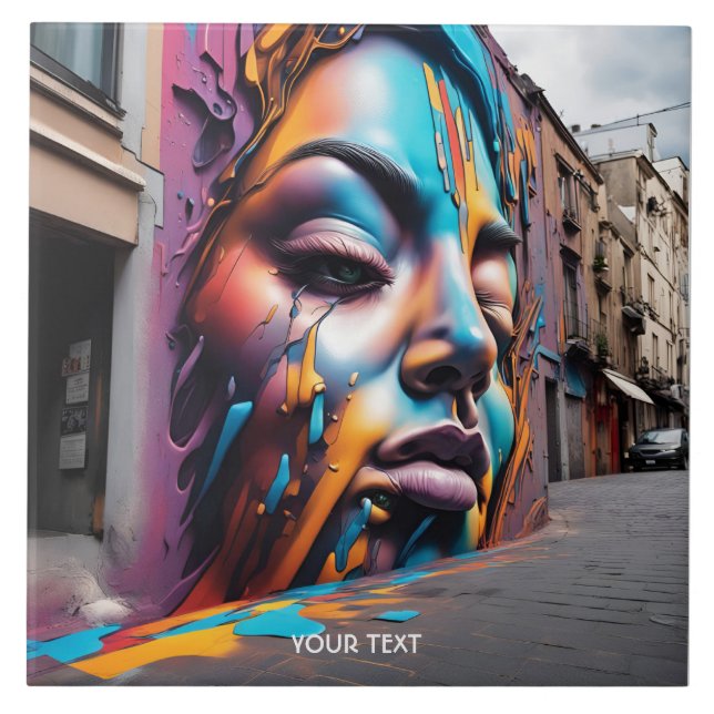 Fantasy Cute Vivid Face Street Art Ceramic Tile (Front)