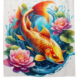 Fantasy Cute Vivid Fish Sea Flowers Shower Curtain