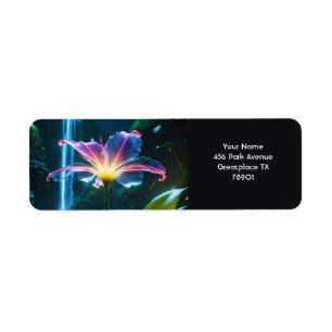 Fantasy Cute Vivid Flower Waterfall Forest Return Address Label