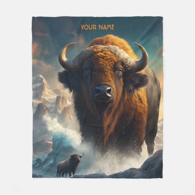 Fantasy Cute Vivid Flowers Great Buffalo Fleece Blanket (Front)