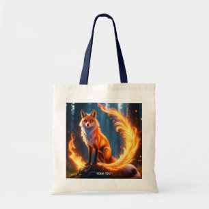 Fantasy Cute Vivid Fox Fire Forest Tote Bag