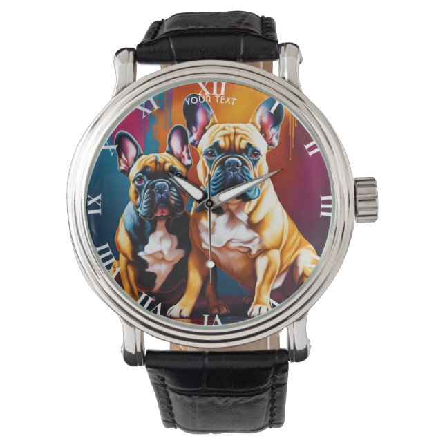 Fantasy Cute Vivid French Bulldog Family Watch (Front)