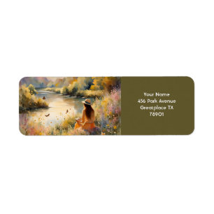 Fantasy Cute Vivid Girl Sun Morning Return Address Label