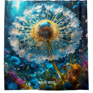 Fantasy Cute Vivid Glass Flower Forest Shower Curtain