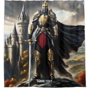 Fantasy Cute Vivid Glorious Knight King Shower Curtain