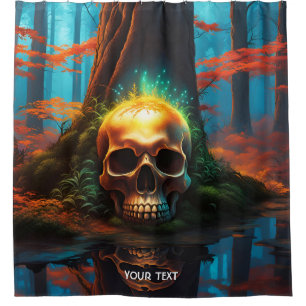 Fantasy Cute Vivid Glowing Head Forest Shower Curtain