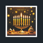 Fantasy Cute Vivid Hanukkah Menorah Stars Napkin<br><div class="desc">Fantasy Cute Vivid Hanukkah Menorah Stars. Perfect As A Birthday Gift Or For Any Kind Of Party</div>