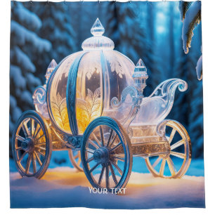 Fantasy Cute Vivid Ice Carriage Winter Shower Curtain