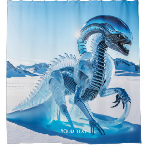 Fantasy Cute Vivid Ice Creature Sculpture Shower Curtain