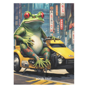 Fantasy Cute Vivid Japanese Frog Tattoo Tablecloth