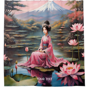 Fantasy Cute Vivid Japanese Girl Lake Shower Curtain