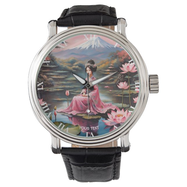 Fantasy Cute Vivid Japanese Girl Lake Watch (Front)