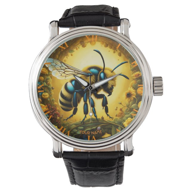 Fantasy Cute Vivid Majestic Great Bee Watch (Front)