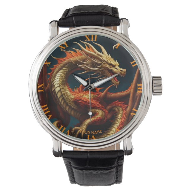 Fantasy Cute Vivid Majestic Great Dragon Watch (Front)